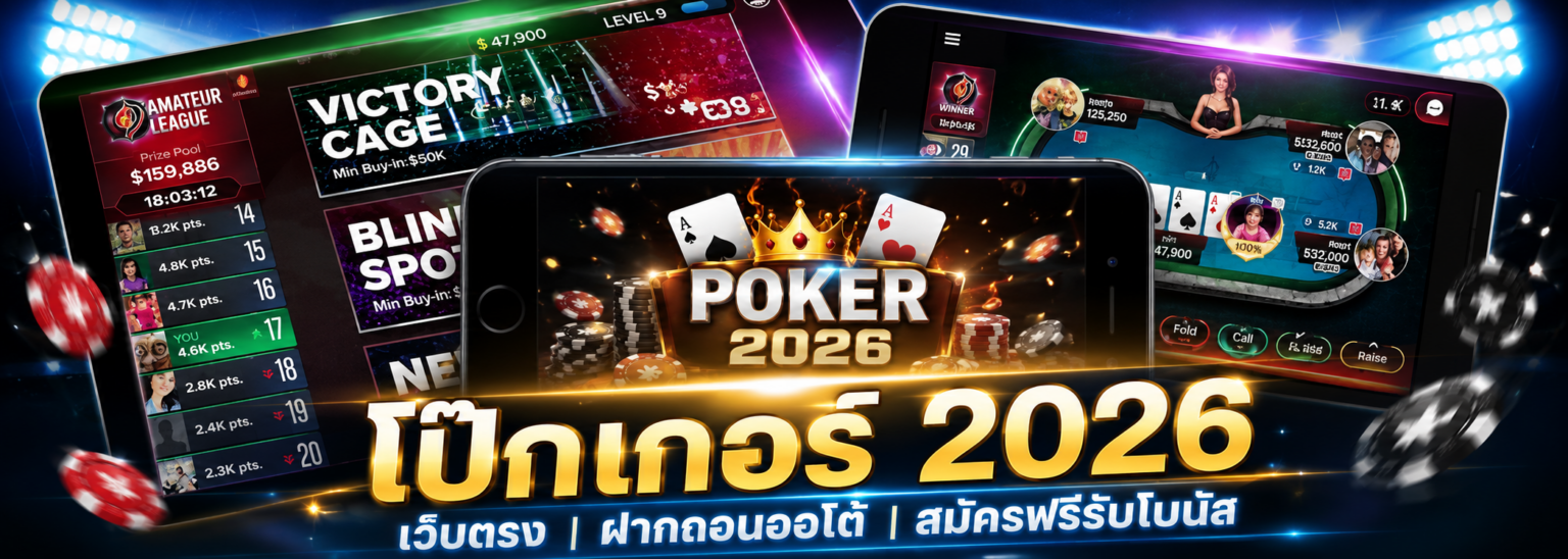 โป๊กเกอร์ เว็บตรง ฝากถอนออโต้ สมัครฟรีรับโบนัส ปก